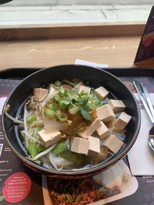 Big noodle soup with tofu (9,90€)  at Som Kitchen in Vienna