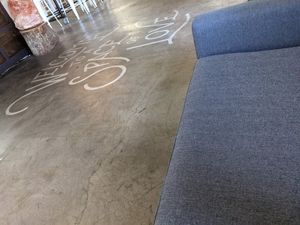 Hippie vibes on the floor at Giving Tree Cafe in Phoenix