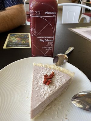 Humble warrior pie and king crimson juice  at Giving Tree Cafe in Phoenix