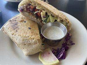 Mediterranean crunch wrap  at Giving Tree Cafe in Phoenix