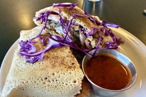 Korean BBQ crunch wrap  at Giving Tree Cafe in Phoenix