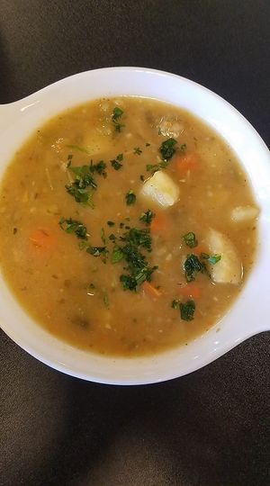 Vegan potato soup at Giving Tree Cafe in Phoenix