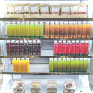 Organic coldpressed juices are all made in house! at Giving Tree Cafe in Phoenix