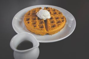 Buckwheat waffles with real maple and Mac butter at Giving Tree Cafe in Phoenix