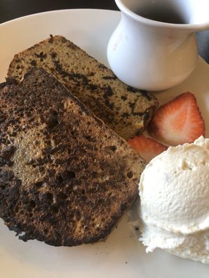 Banana bread French toast  at Giving Tree Cafe in Phoenix