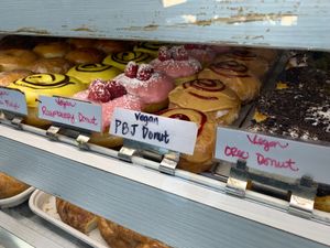 So many good options... at SK Donuts & Croissant in Los Angeles