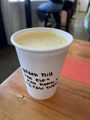 vegan turmeric latte   at Ultreya Coffee and Tea in San Diego