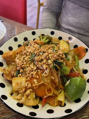 Vegan pad thai with peanuts   at LANA in Ennis