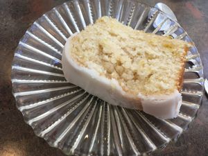 Vegan lemon cake at Tiffin Cafe in Lisbon