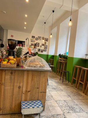 Nice cosy interior at Tiffin Cafe in Lisbon
