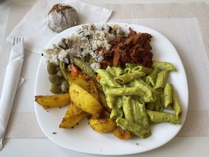 This plate from the buffet cost 31.58 lev  at Kring - Center in Sofia