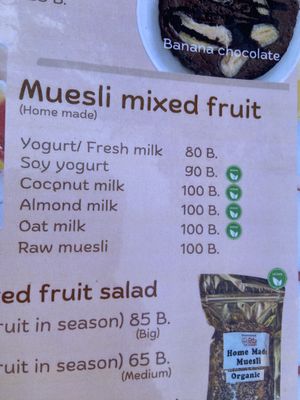 Non-diary milks and soy yogurt   at Da's Home Bakery in Chiang Mai