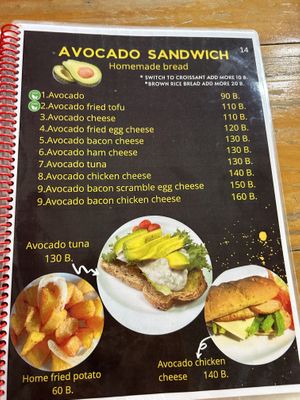 Menu  at Da's Home Bakery in Chiang Mai