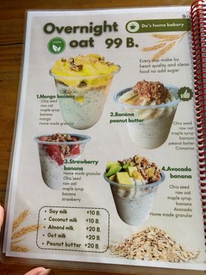 Menu  at Da's Home Bakery in Chiang Mai