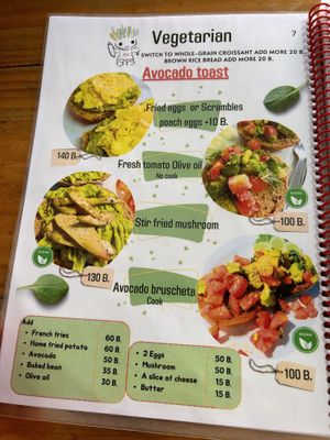 Menu  at Da's Home Bakery in Chiang Mai