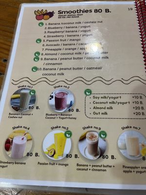 Menu  at Da's Home Bakery in Chiang Mai