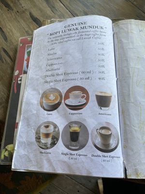  Western luwak coffee menu  at Eco Cafe 2 in Banjar