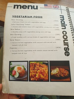 Vegetarian Menu at Eco Cafe 2 in Banjar