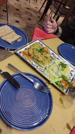 Vegetables stew with basmati rice at Africa Experience in Venice