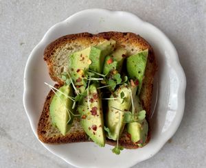 Avocado Toast with microgreens (gluten-free) at Healing 4 The Soul in Hasbrouck Heights