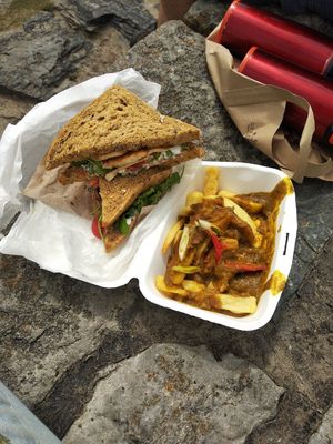 Tofu sandwich with katsu chips at Green Olive in Menai Bridge