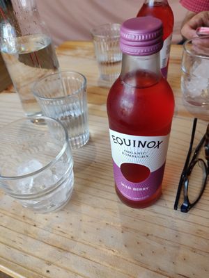 Jug of water and kombucha at Green Olive in Menai Bridge