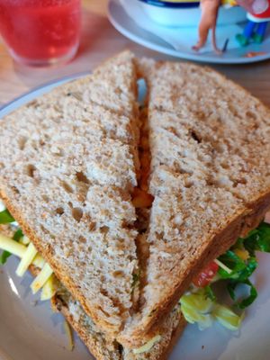 Sandwich, fresh bread at Green Olive in Menai Bridge