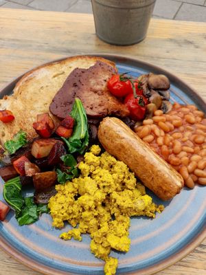 Full English breakfast at Green Olive in Menai Bridge