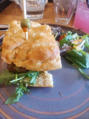 Mediterranean roasted veg foccacia at Green Olive in Menai Bridge