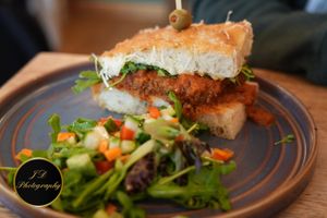 Meatball marinara sandwich at Green Olive in Menai Bridge