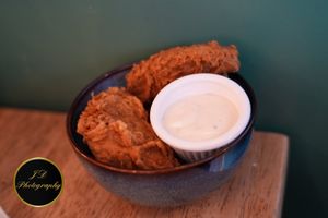 Seitan strips side at Green Olive in Menai Bridge