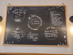 Blackboard at Green Olive in Menai Bridge