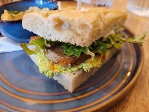 PCT Homemade Focaccia Sandwich at Green Olive in Menai Bridge