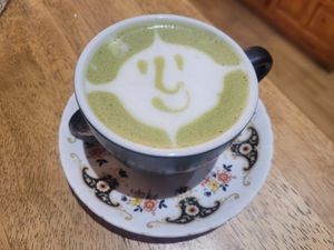 Matcha Latte at Green Olive in Menai Bridge