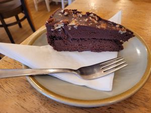 Chocolate Fudge Brownie #Veganuary at Green Olive in Menai Bridge