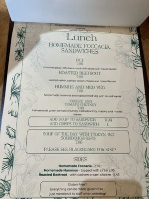 Lunch menu  at Green Olive in Menai Bridge