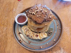 Bacon Banana Pancakes at Green Olive in Menai Bridge