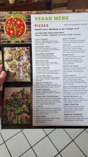 Lots of vegan options at Gianni's Pizza in Oceanside