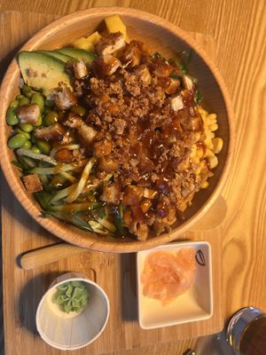 poké wan vegan chicken  at Dadawan in Maastricht