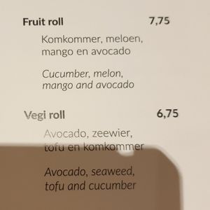 Sushi options - ask for no mayo in order to be vegan at Dadawan in Maastricht