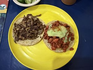 Arrachera y pastor   at El Veganito Mixe in San Luis Potosi