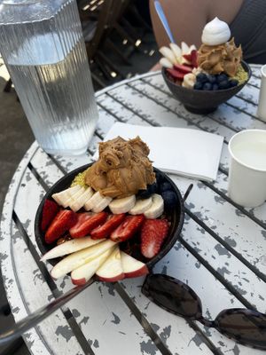 Vegan acai bowls (minus the meringue which we gave to the dog…)  at The Paddock Bakery in Miami