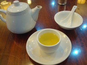 tea before yummy food at Fo You Yuan Vegetarian 佛有缘素食馆 in Guangzhou
