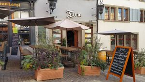 Exterior and outdoor seating at Turm in Zurich