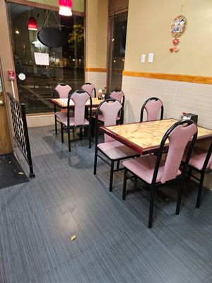 Lots of tables in dining room though most take togo at Capitol Corner in Ithaca