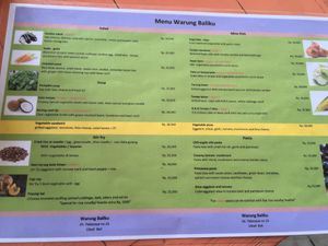 Vegetarian Menu at Baliku in Ubud