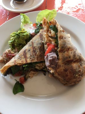 Vegan burrito from the daily special menu at Baliku in Ubud