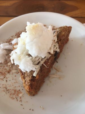 Vegan carrot cake with coconut sorbet 15k at Baliku in Ubud