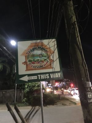 sign at the street at Veggie House in Puerto Princesa