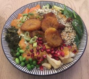 Kosi-Bowl with plantain  at Bantu Bowl in Muenster